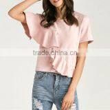 2017 Summer Women Cotton Women Ladies Short Sleeve Blouses for Office thumbnail-2
