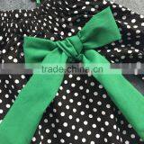 2016 St.Patrick Dresses Cottom Black/green Dot Dress New Arrival Full Stock 3 Pieces With Matching Necklace and Headband Set thumbnail-2
