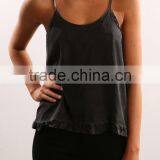 Rounded Neckline, Frill Hemline, Adjustable Thin Straps and Cute Button Closure Little Top thumbnail-1