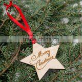 Christmas Ornament Hanging Decoration DIY Carving Star Wood Craft thumbnail-1