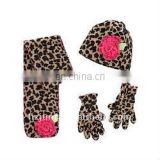 fashional pretty elegant warm cozy soft popular leopard fleece set