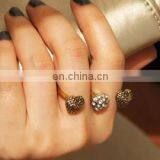 2017 New Fashion Three Heart Simulated Diamond Two Finger Rings Fashion Retro Double Finger Open Ring Classic Fashion thumbnail-6