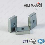 AIM Rectanglar countersunk magnet NdFeb magnet Zinc-coating magnet
