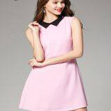 Sleeveless Pure Color Elegant A-line Ladies' Dress thumbnail-3