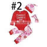 Hello World 2019 Baby Rompers Outfits & Kids Rose Flower Full Print Pants & Hat 3pc Set thumbnail-4