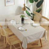 Plaid Decorative Linen Tablecloth With Tassel Waterproof Oilproof Thick Rectangular Wedding Dining Table Cover Tea Table Cloth thumbnail-4
