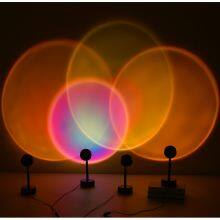 Mini Light Bedroom Living Room Background Decoration Modern Round Photo Props LED Projection Sunset Floor Lamp thumbnail-5