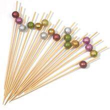 Pearl Cocktail Picks for Drinks, 4.7 Inch Fruit Sticks Pearl Bamboo Toothpicks for Appetizers Wooden Food Picks, Home Party Cocktail, Dessert, Fruit, Wedding (Colorful) thumbnail-1