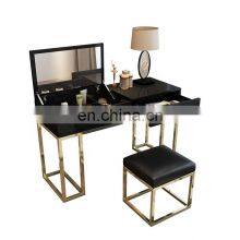 Affordable Luxury Bedroom Furniture Golden Steel Frame Dresser