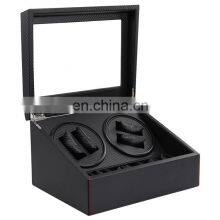 Watch Winding Carbon Fiber High Quality Watch Winder Motor Stop Automatic Watch Jewelry Display Cabinet Box thumbnail-3