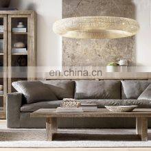 Modern Luxury Large Silver Beaded Circular With Crystal Halo Clear Iron Body Hotels Bedroom Decorative k9 Crystal Chandelier thumbnail-1