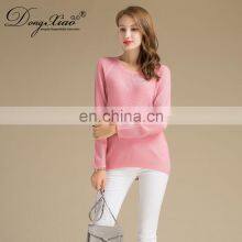 Cozy Crew Neck Woman Sweaters Long Sleeve Knitted 100% Cashmere Pullover Sweater thumbnail-1