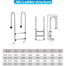High Quality SS Steel Frame 4-Step Ladder for Above Ground Swimming Pool With Non-Slip Plastic Steps thumbnail-5