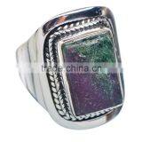 RUBY ZOSITE RING ,WHOLESALE SILVER JEWELRY,SILVER EXPORTER,SILVER JEWELRY FROM INDIA thumbnail-1