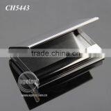 New Arrival High-Grade Magnetic Lock Stainless Steel Metal Black Leather Luxury Business Card Case thumbnail-3