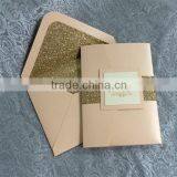 High Quality Crown Indian Vintang Wedding Invitation Card With Glitter