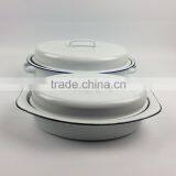 Enamel Coated Steel Pot,Enamel Roast Chicken Pan ,Enamel Oval Roaster , Self Basting Oval Roaster,Roast Chicken Machine, thumbnail-3