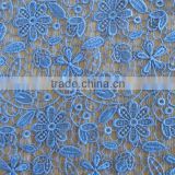 Newest fashion blue africa dry lace fabric for wholesale