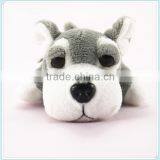 10cm Gray Sleep Dog Plush Keychain