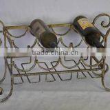 Vintage Cast Iron Standing Metal Wine Holder Rack