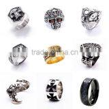 Wholesale Titanium Steel Jewelry Fashion Engagement Men's Cross Ring thumbnail-6