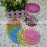 beautiful colorful heat resistant silicone lace cup pad