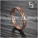 Fashion Women Rose Gold Plated 316L Stainless Steel High Polished Camellia Pierced Ring thumbnail-2
