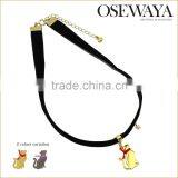 fast moving fashion necklace girlish cat charm choker osewaya