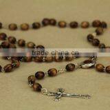 Olive Wood Catholic Rosary With Oval Olive Wood Beads Retail Box thumbnail-4