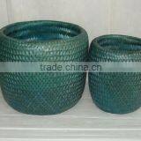 Vietnam Wholesale Bamboo Double Wall Basket, Craft Basket Set of 2 for Storage and Decoration