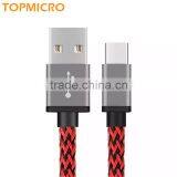 2016 Quick Charge Braided Aluminum Alloy Data Line Type-C to USB 2.0 Cable thumbnail-2