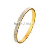 Fashion Vacuum Gold Stainless Steel Diamond Bangle thumbnail-1