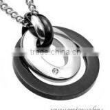 Black Plated 316l Stainless Steel Multiple Pendants Necklace