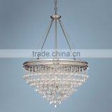 530-31 Regina Brushed Nickel 28" Wide Crystal Ceiling Light thumbnail-1