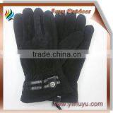 Black Men Pig Grain Leather Glove