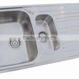 100x50 1,5 Bowl Stainless Steel Kitchen Sink (DE157) thumbnail-1