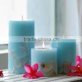 Wholesale Soy Blue Scented Pillar Candles