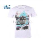 ERKE 100% Cotton Mens Summer Comfortable Round Neck Sports Short Sleeve t Shirt With Fasion Printing Cheap Wholesale thumbnail-3