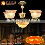 Luxury Antique Bronze Brass Glass Pendant Lighting Copper Chandelier With Glass Lampshade