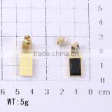 New Arrival Top Wholesale Gold Black Big Stone Rectangle Elegant Design Earrings thumbnail-2
