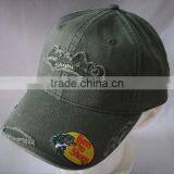 Короткая кепка для бейсбола с низкой козырьком, обработанная каменным стиранием и с изношеным внешним видом, без логотипа