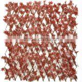 Vivid artificial red maple willow fence for window decoration