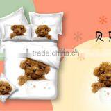 2014 New Cartoon Design 3d 100% Cotton Reactive Printed 4pcs Bedding Set