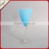 Honorable Sky Blue Transparent Leg Cone-shape Glass, Juice Glass, Blue Glass thumbnail-3