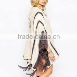 Ladies Knitted Hooded Buckle Caped Cardigan thumbnail-3