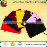 Screen Printing Velvet Pouch Logo Jewelry Pouch With Logo Gold Foil Stamping thumbnail-4