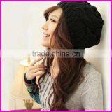 Fashion Warm Winter Women Beret Braided Baggy Beanie Hat Ski Cap 8 Colors Cheap Price thumbnail-2