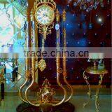 Grandfather Brass Clock, Floor Brass Crystal Clork thumbnail-1