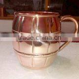 NEW ARRIVAL BPA FREE SMOOTH 100% COPPERTISAN BARREL MOSCOW MULE MUG thumbnail-1