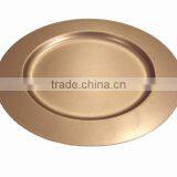 Gold Color Metal Charger Plate for Wedding & Decoration, Cheap Charger Platter for Christmas Festival thumbnail-1